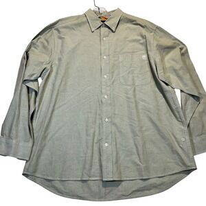 Vtg Timberland Button‎ Down Shirt Mens XXL Green Khaki Cotton Gorpcore Workwear